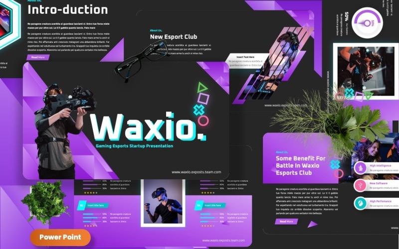 Waxio - Šablona Powerpoint pro herní esporty