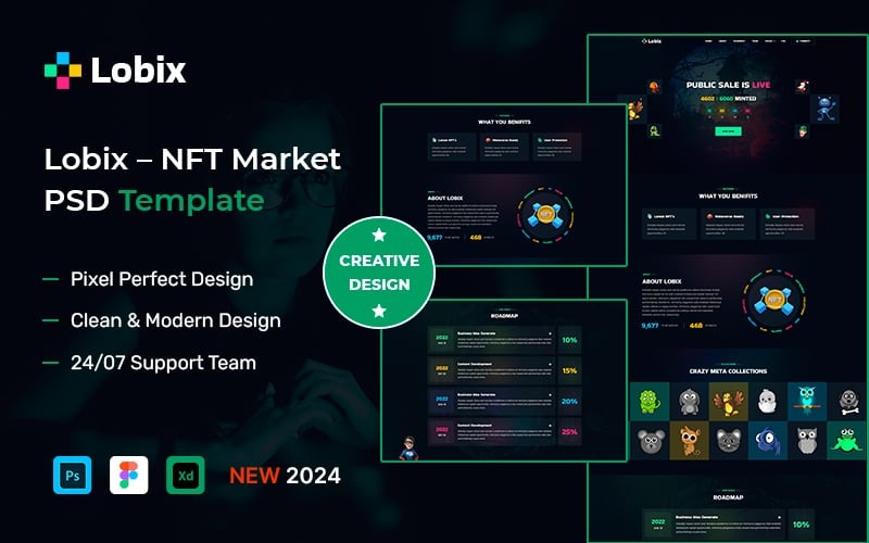 Lobix - NFT市场PSD模板