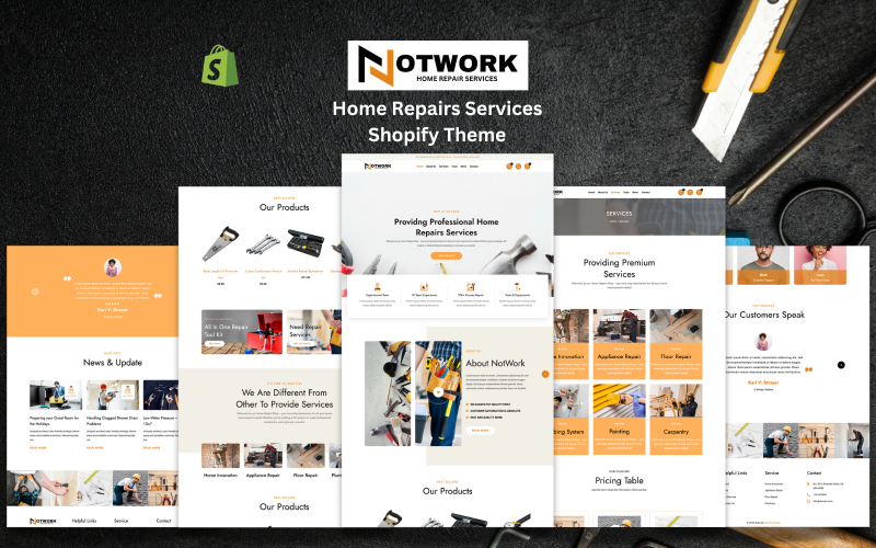 Notwork - Ev Onarım Hizmetleri Shopify Teması