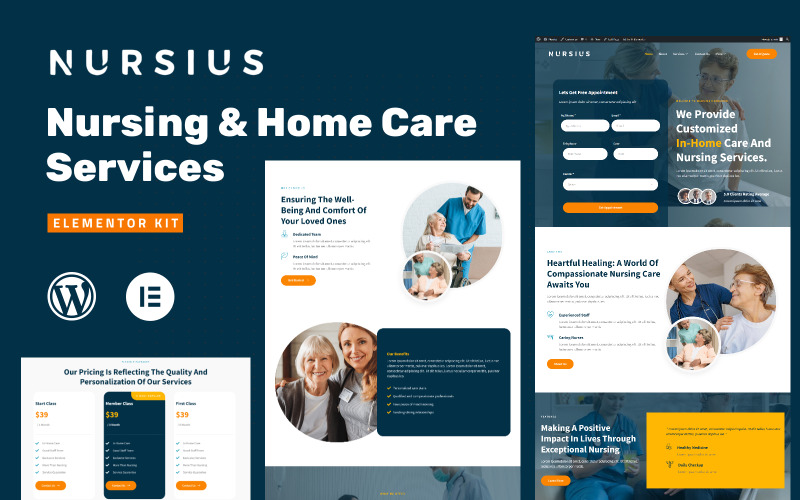 Nursius – Elementor-Vorlagenkit für häusliche Pflege und private Pflegedienste
