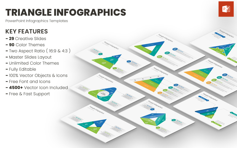 Trojúhelník Infografiky PowerPoint šablony