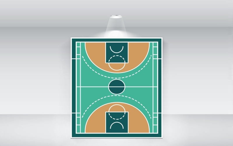 Basketbalveld Vector sjabloon bovenaanzicht