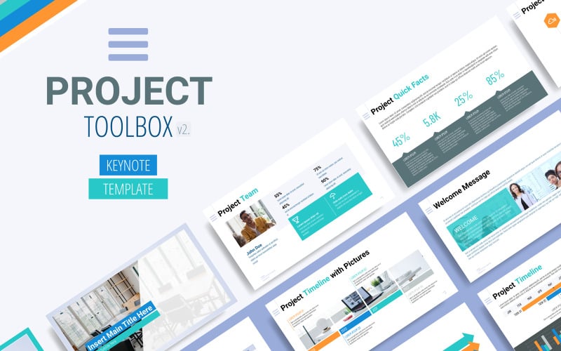 Caixa de ferramentas do projeto - modelo de keynote multifuncional