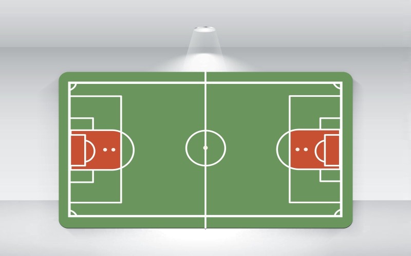 Vista superior de la plantilla de vectores de cancha de fútbol