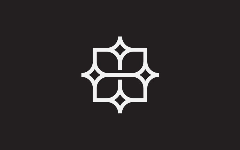 B star flower logo design template