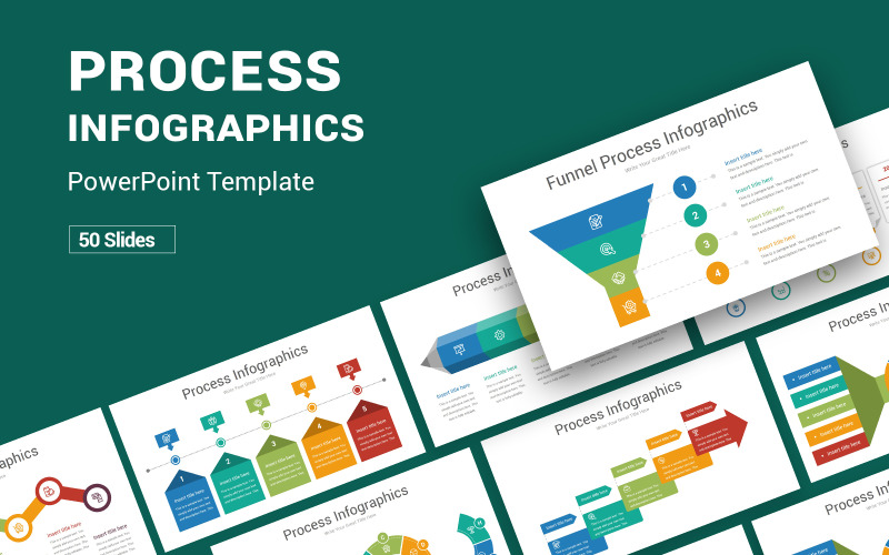 Folyamat - Infographic PowerPoint sablon