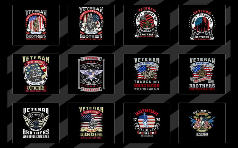 Набор дизайнов футболок для ветеранов