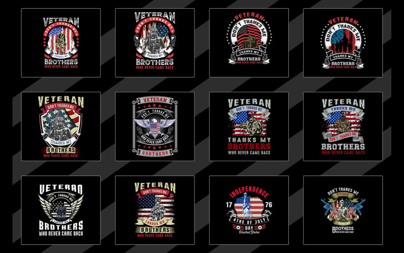 Veteranen-T-Shirt-Design-Paket