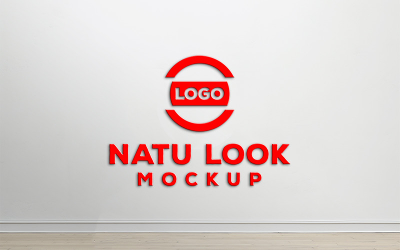 Logo-mockup | muurlogo Mockup | mockup voor binnenmuren | witte muur logo mockup