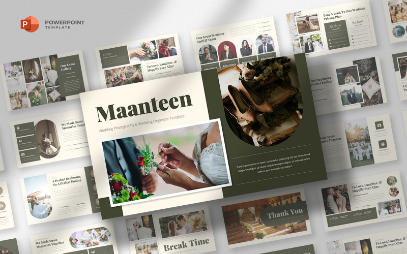 Maanteen - PowerPoint-sjabloon voor bruiloften