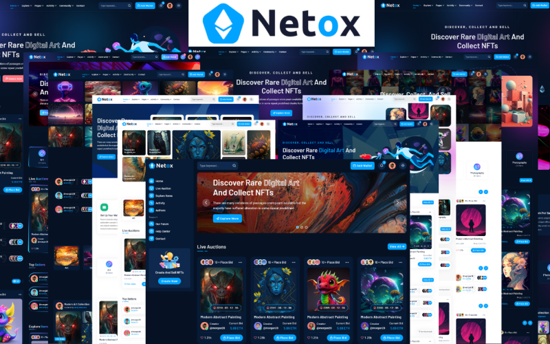 Netox - NFT市场的HTML5模型