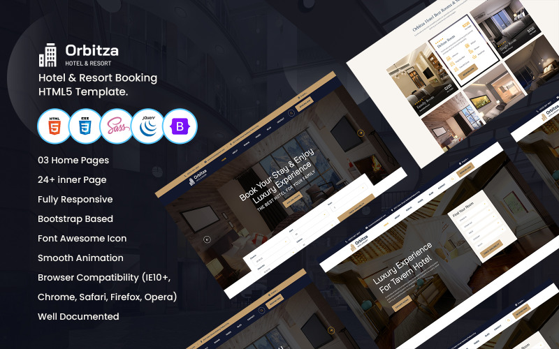 Orbitza - HTML5-шаблон бронювання готелів і курортів.