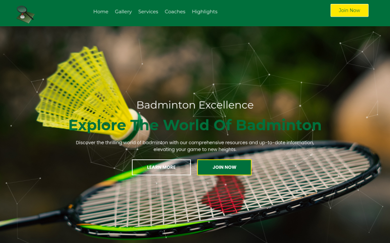TishBadmintonHTML - Badminton HTML-mall
