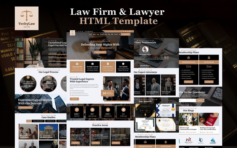 VerityLaw - Modèle de site Web HTML5 pour cabinet d'avocats et avocats