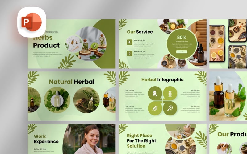 Modèle PowerPoint de produit à base d'herbes naturelles