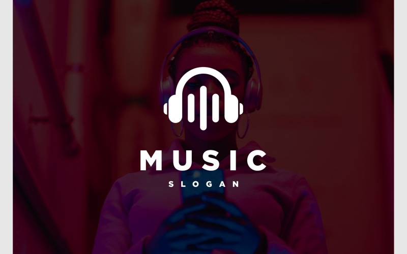 Kopfhörer-Musik-Sound-Audio-Logo
