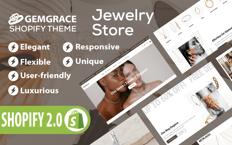 GemGrace - Thème Shopify réactif pour bijouterie OS 2.0 - Prise en charge RTL