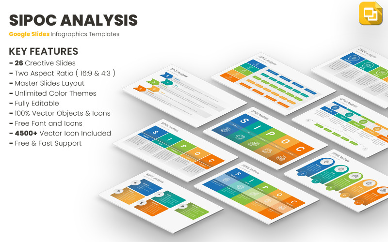 Modèles de diapositives Google d'analyse SIPOC