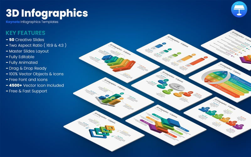 Modèles Keynote d'infographie 3D