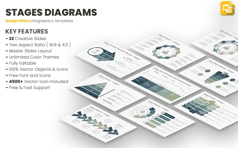 Stages Diagram Google Slides mallar