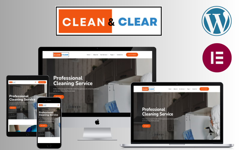 Clean & Clear - Ücretsiz Ev Temizliği WordPress Teması