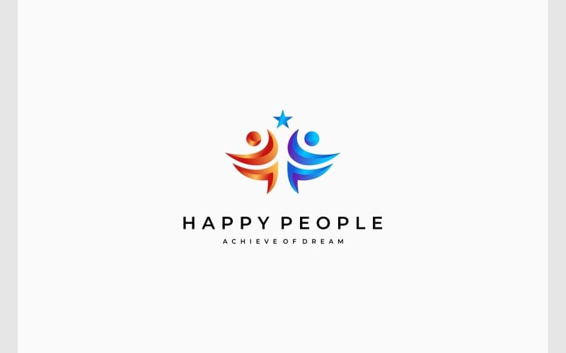 Glückliche Leute, Erfolg, Buntes, Logo
