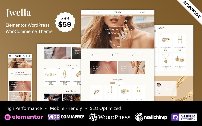 Jwella – Ékszerek és divat WooCommerce Elementor téma