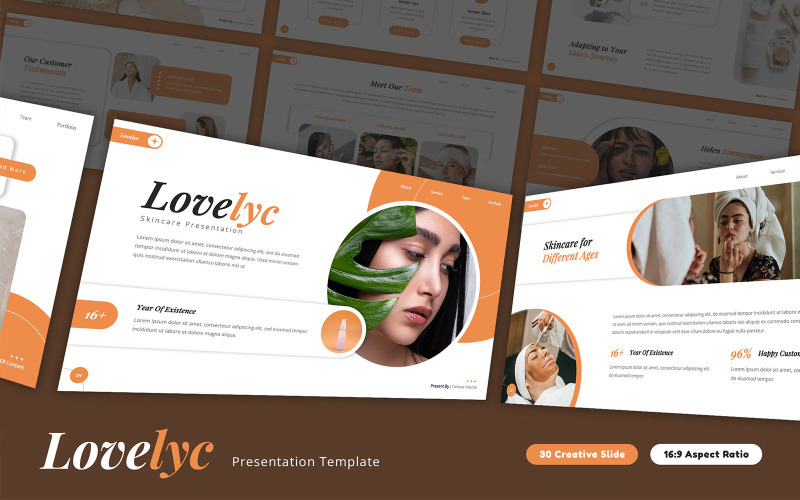 Lovelyc - modelo de PowerPoint para cuidados com a pele