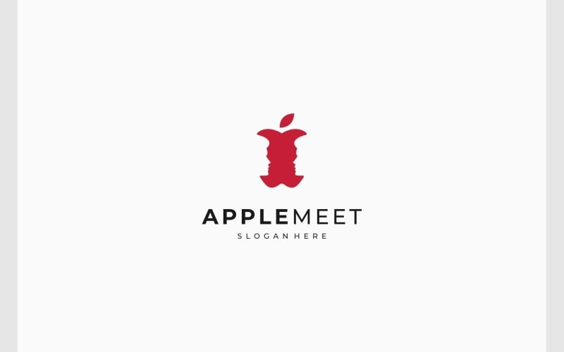 Apfelfrucht-Menschen-Treffen-Logo