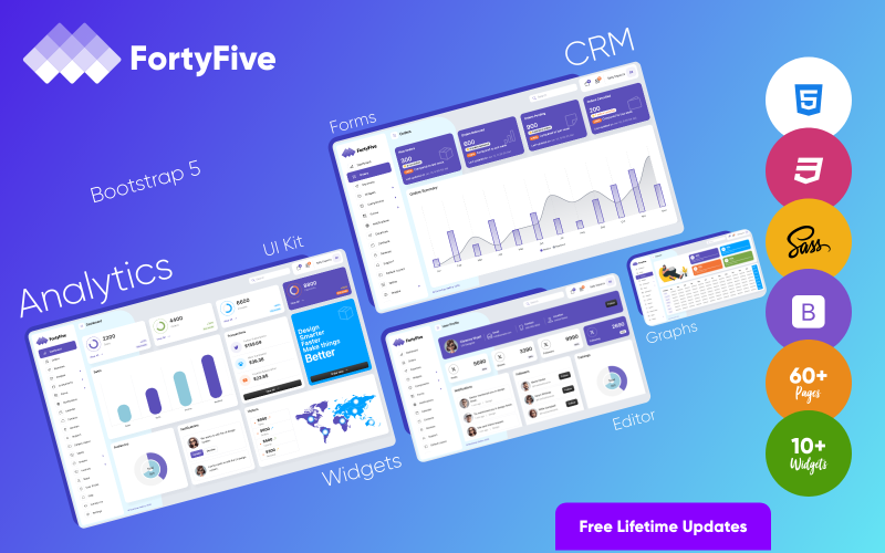 Forty Five – Bootstrap 5 rendszergazdai sablon