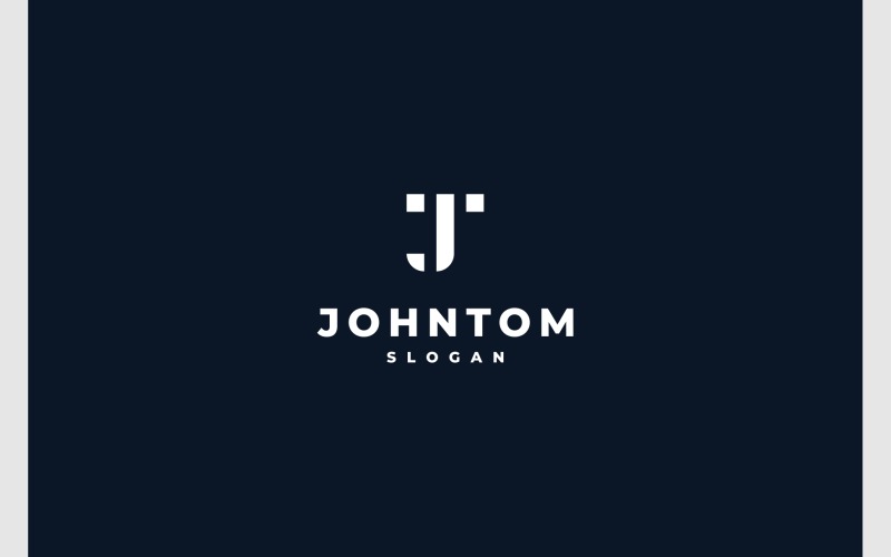 Bokstaven TJ JT Minimal Simple Logo