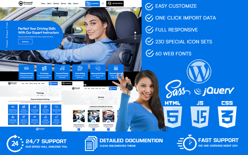 Drivewell — тема WordPress для автошкол и тренингов