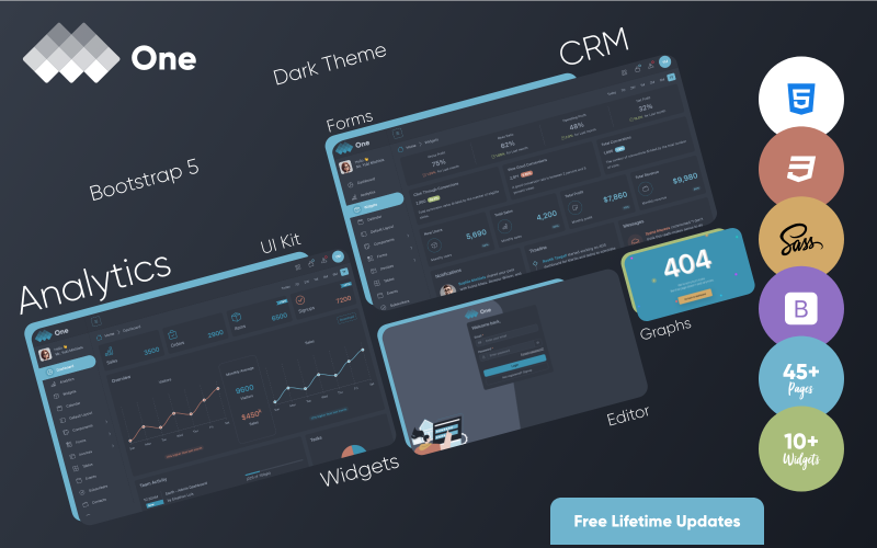 One – Bootstrap 5 rendszergazdai sablon