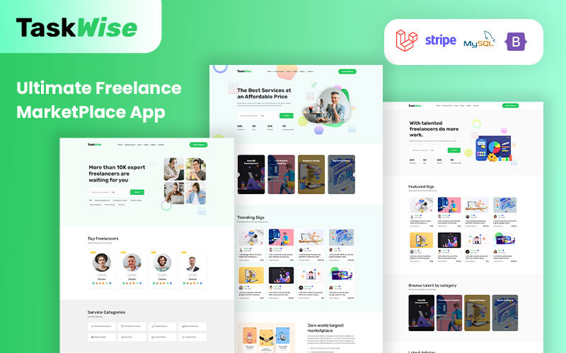 TaskWise - Freelance Marketplace ve Gig Satış Laravel Komut Dosyası