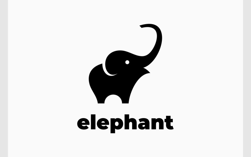 大象野生动物简单标志