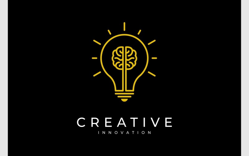Lampadina Cervello Idea Creativa Logo
