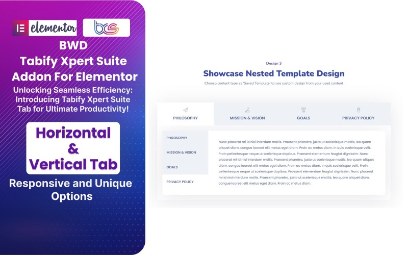 BWD Tabify Xpert Suite WordPress-Plugin für Elementor