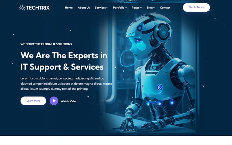 Techtrix - it创业和技术解决方案HTML5响应网站模板