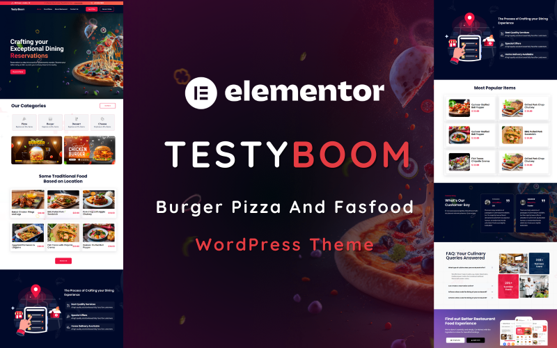 Testyboom -烧烤和快餐店WordPress主题