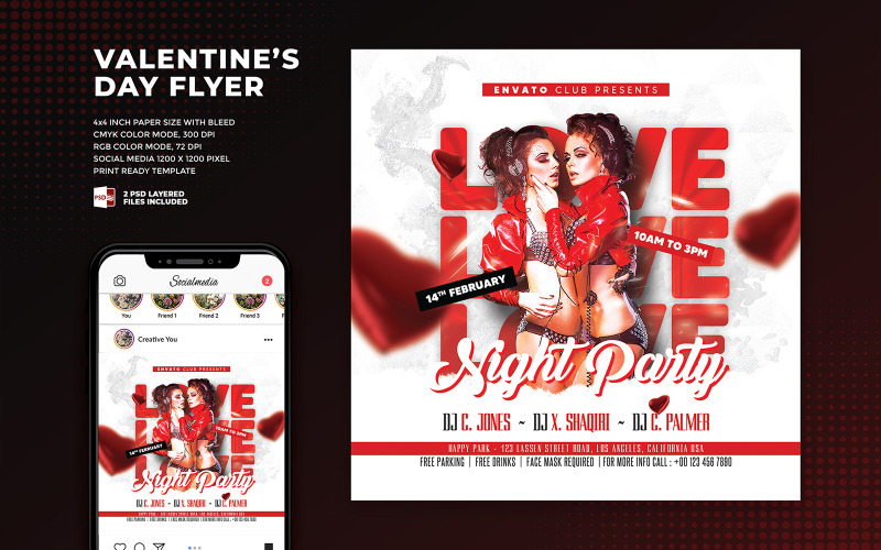 White Valentine Flyer Template