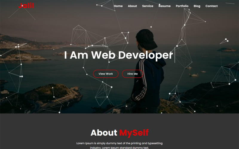 Szablon strony docelowej HTML5 osobistego portfolio Jalila