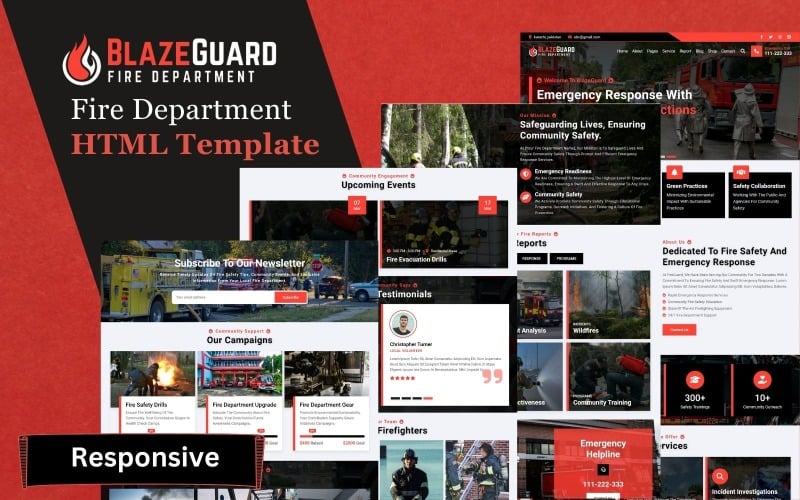 BlazeGuard -消防部门和消防员HTML5网站模板