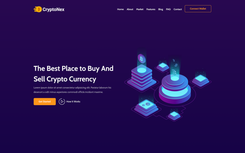 CryptoNex – šablona vstupní stránky kryptoměny