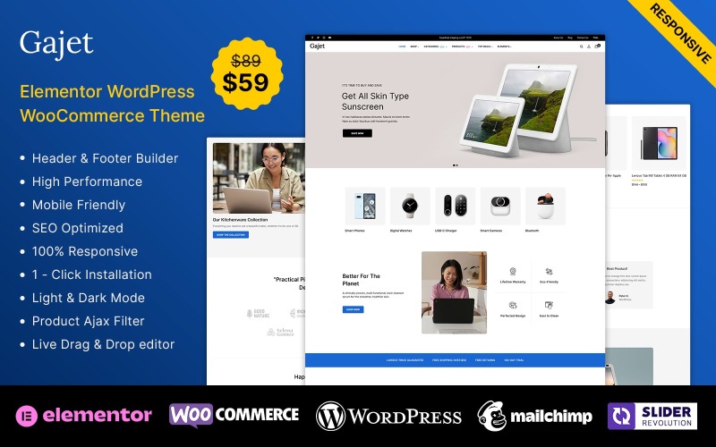 Gajet - Elektronika Komputery Gadżety i motyw Tech Elementor WooCommerce