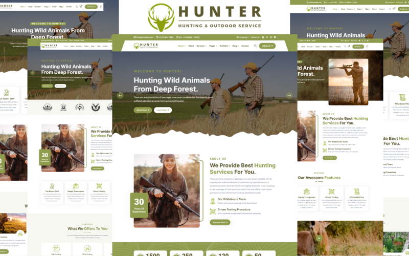 Hunter - Avcılık ve Açık Hava Hizmetleri HTML5 Şablonu