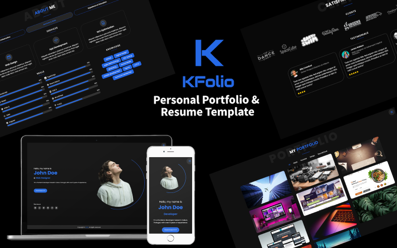 KFolio - Modèle de portfolio personnel et de CV