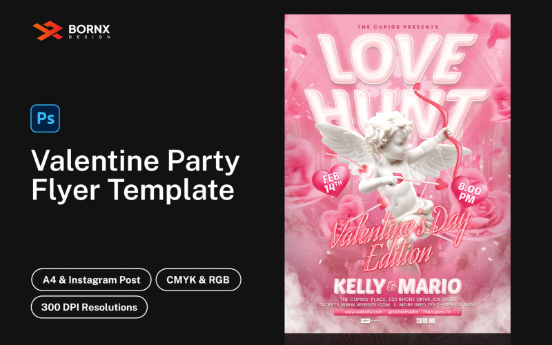 Pink Valentine Party Flyer