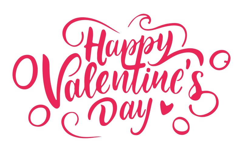 Buon San Valentino con scritte sullo sfondo. Biglietto di auguri con design calligrafico gratuito