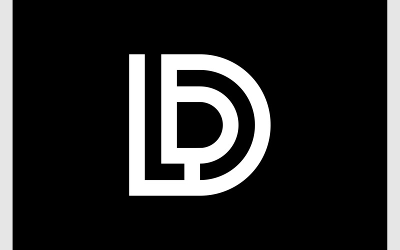 Logo monogramu z inicjałami litery DL