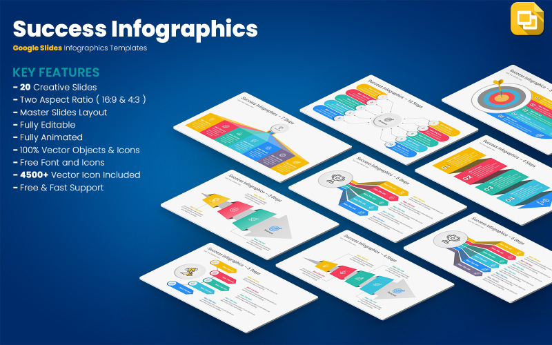 Plantillas de Presentaciones de Google de infografías de éxito